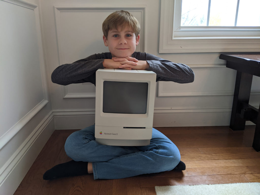 My son and his Classic Mac