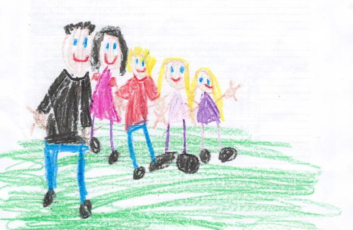 Family photograph drawn by our daughter