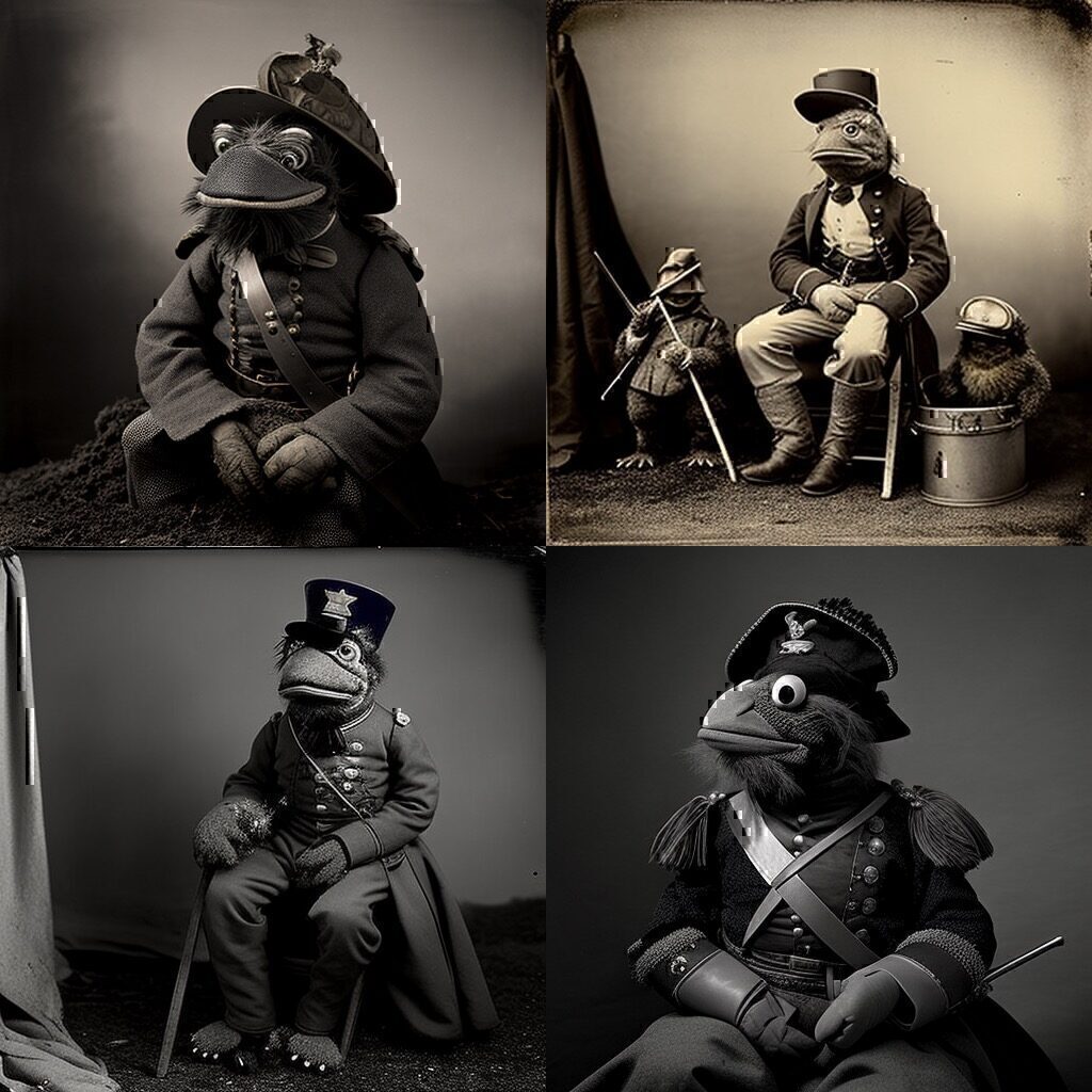 Civil War Muppet images generated by AI